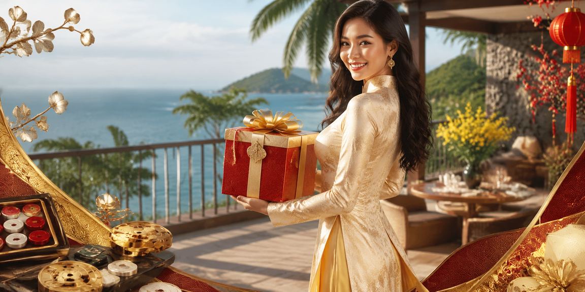 Người chơi bài và casino trực tuyến tại Buôn Ma Thuột với trang phục áo dài truyền thống