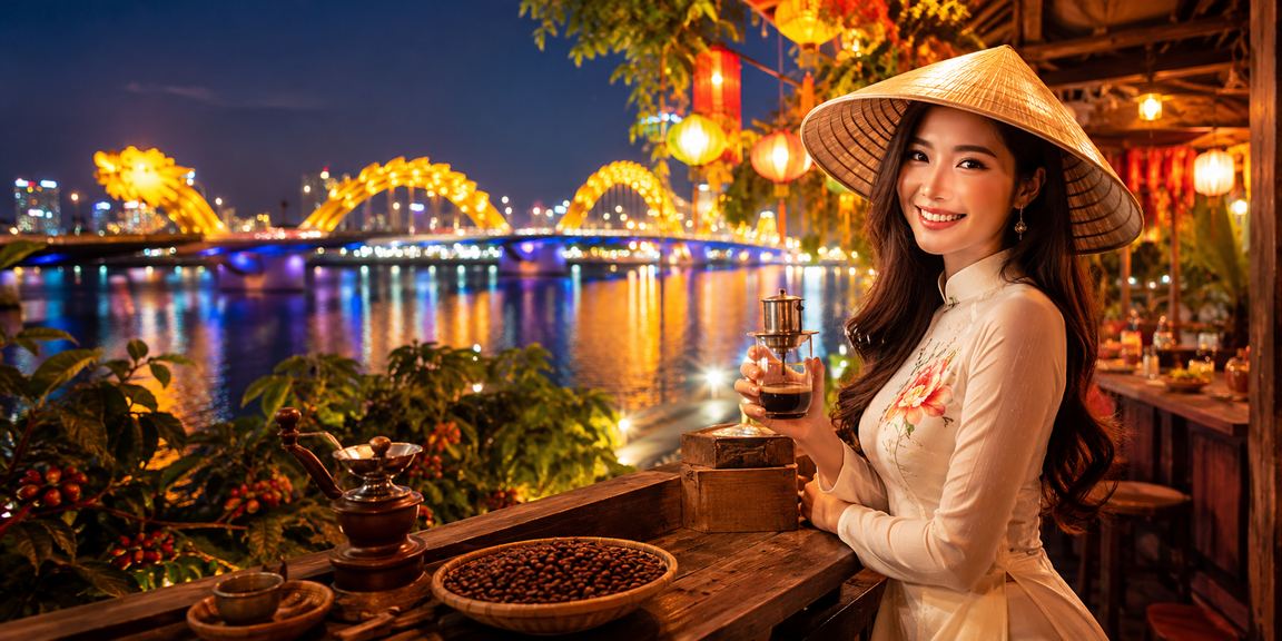 Người phụ nữ đội nón lá theo dõi kết quả cá cược và thể thao tại Đà Nẵng
