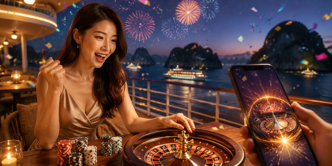 Người chơi thư giãn xem roulette trực tuyến tại vịnh Hạ Long